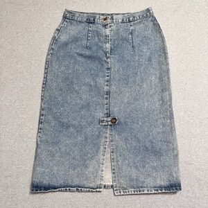 Vintage Zalerno International Sportswear Skirt Womens 34 blue Midi Modest Denim